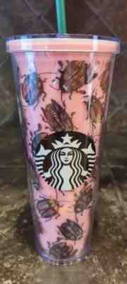 Starbucks Beetles Tumbler Bug Roach Pink Drink Coffee Cup HTF RARE straw 24oz - Sold on eBay Nov 11, 2022 for $140.00