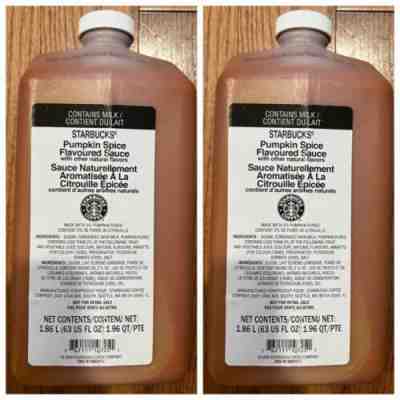 2 Starbucks Pumpkin Spice Sauce Syrup 63oz 3/23 March 2023 Latte Frapucciono - Sold on eBay Sep 30, 2022 for $139.99