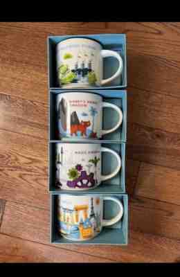 Starbucks you are here mugs Walt Disney World Set Of 4 Parks - Sold on eBay Oct 04, 2022 for $135.00