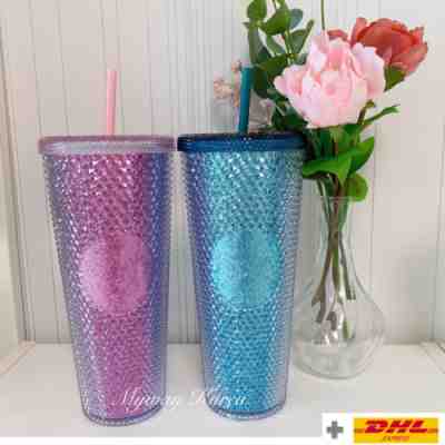 2PC) Starbucks Korea 2021 Victory green bling & Victory pink bling Stud Cold cup - Sold on eBay Nov 10, 2022 for $130.99