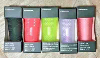 NEW 2022 STARBUCKS KEY CHAINS LILAC,PINK, DRAGON,GLOW IN DARK, DARK GREEN LOT 5 - Sold on eBay Oct 08, 2022 for $127.00
