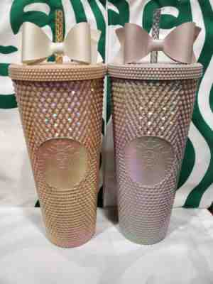 Starbucks BNWT Champagne & Pearl Gray Studded Tumbler Set w/Free Bows Philippine - Sold on eBay Dec 02, 2022 for $450.00