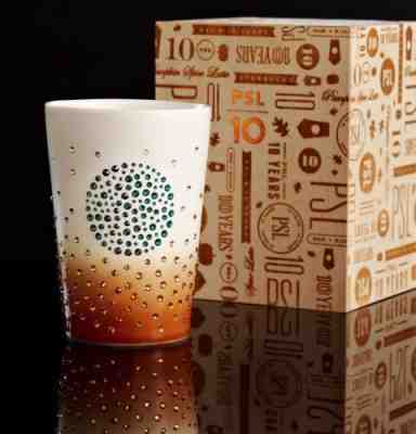 Starbucks Swarovski Pumpkin Spice Latte PSL 10th Anniversary Mug #579/600 NIB