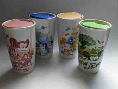 WDW Disney 50th Anniversary Vault Collection Starbucks Set of 4 Ceramic Tumblers - Sold on eBay Nov 05, 2022 for $124.95