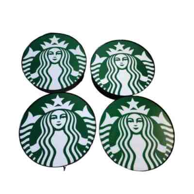 Lot of 4 Genuine Starbucks Lighted Siren Sign 18