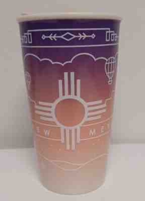 2016 Starbucks New Mexico Ceramic Tumbler w/Lid 12 oz Purple Ombre Travel Coffee