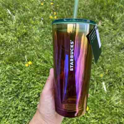 Starbucks Rainbow Iridescent Stainless Steel Insulated Cold Cup - Venti 24oz