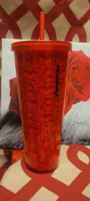 STARBUCKS TUMBLER LID STRAW RARE 2019 Red HEARTS Embossed 3D Valentine 24oz EXC! - Sold on eBay Oct 19, 2022 for $105.00