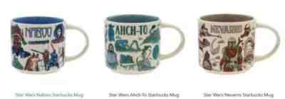 DISNEY 2022 STAR WARS STARBUCKS BEEN THERE MUGS SET OF 3 NABOO, AHCH-TO, NEVARRO - Sold on eBay Nov 08, 2022 for $105.00