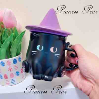 Starbucks Ceramic Mug Witch Cat Halloween Lid Purple Hat 12oz. US Seller - Sold on eBay Oct 09, 2022 for $100.95