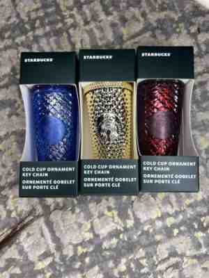NEW Starbucks Gold Red Blue Studded Holidays Christmas 2022 Keychain LOT OF 3 - Sold on eBay Nov 10, 2022 for $100.00
