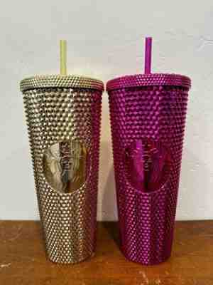 Starbucks Winter 2022 Sangria and Gold Studded Tumbler - Venti bundle - Sold on eBay Nov 11, 2022 for $100.00