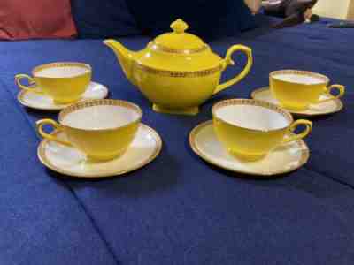 Teavana Nobel Poppy Yellow Bone China Tea Set