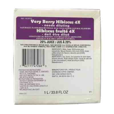 Starbucks Very Berry Hibiscus 4X CONCENTRATE 1L - Best buy 4/19/22 SEALED - Sold on eBay Dec 14, 2022 for $189.00