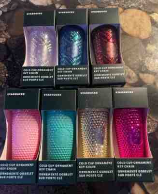 2022 starbucks ornament keychain bundle set gold pink foil ombre red white blue - Sold on eBay Dec 10, 2022 for $159.59