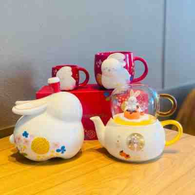 Starbucks 2023 Chinese Lunar New Year of The Rabbit Bunny Zodiac Mug Set Limited - Sold on eBay Jan 18, 2023 for $29.99