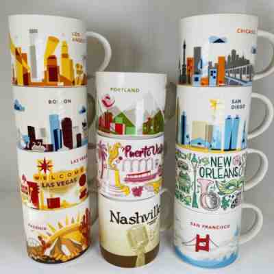 Starbucks Coffee Cups Mugs Cities Lot of 11 Been There Series & You Are Here GUC