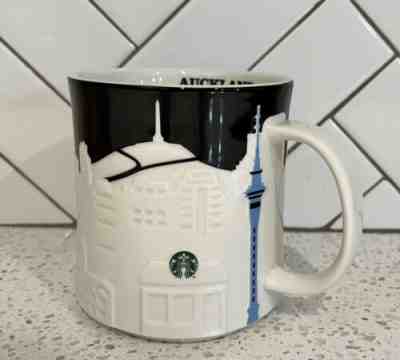 STARBUCKS Mug 2013 AUCKLAND 16 oz 3D relief Black & White - Sold on eBay Dec 10, 2022 for $125.00