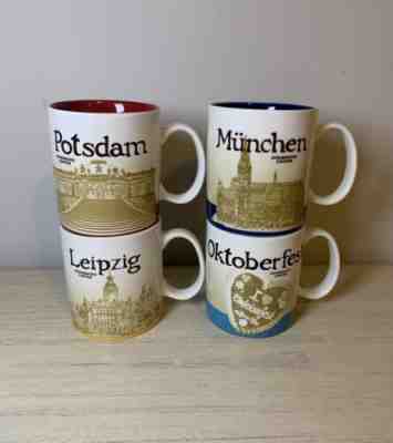 Lot of 4 Starbucks Mugs Collector Series Germany YOU ARE HERE & BEEN THERE