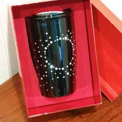 RARE STARBUCKS SWAROVSKI CRYSTAL TUMBLER IN BOX - PREMIUM DOT COLLECTION