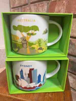 US Seller Lot 2 Starbucks You Are Here YAH Australia Sydney 14oz Coffee Mugs - Sold on eBay Nov 05, 2022 for $105.99