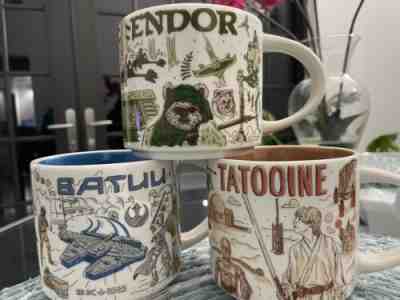 DISNEY STAR WARS STARBUCKS Been There Series - Endor, Batuu, Tatooine - Sold on eBay Jan 22, 2023 for $151.50