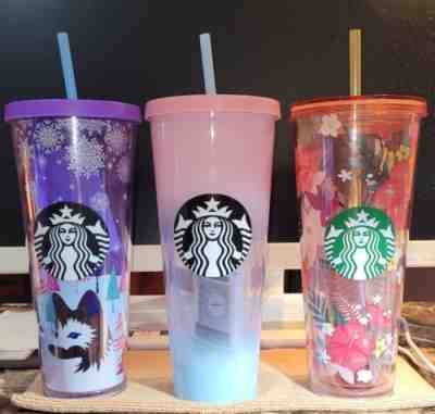 2020 Starbucks Hawaii Collection - 24Oz Reusable Cold Cups (5 Pack