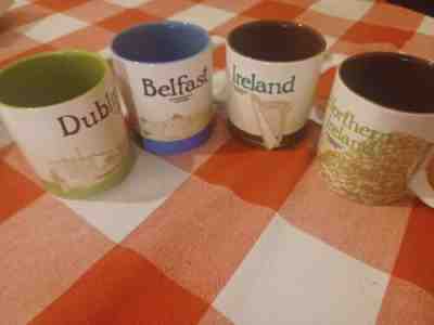 4 NEW STARBUCKS MUG 2013 16 OZ NORTHERN IRELAND, IRELAND, DUBLIN, BELFAST