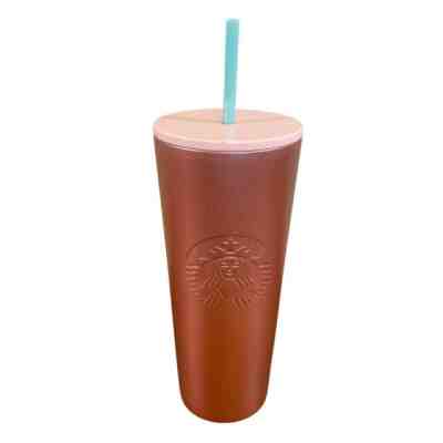Starbucks Tumbler Cold Cup 24oz Stainless Steel Set Of 2 Pink Rose Gold - Sold on eBay Feb 02, 2023 for $133.50