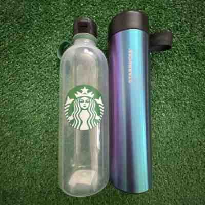 Starbucks Water Bottle Lot (2) Exclusive Hawaii Iridescent and Clear Bottle - Sold on eBay Feb 5, 2023 for $7.50