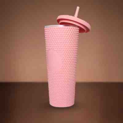 Matte Pink - 2022 Starbucks 24oz Cold Drink Cup Diamond Studded Tumbler Gift - Sold on eBay Feb 8, 2023 for $34.96