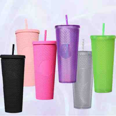 2022 Starbucks Studded Plastic Fashion Tumbler with Straw Cold Drikn Cup 24oz - Sold on eBay Feb 8, 2023 for $34.96