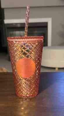 Starbucks Grande Peach Pink iridescent tumbler holiday 2021 - Sold on eBay Feb 6, 2023 for $11.50
