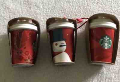 Starbucks Ornaments - Set of Three 2012, 2013 and 2014 - Sold on eBay Feb 8, 2023 for $20.95