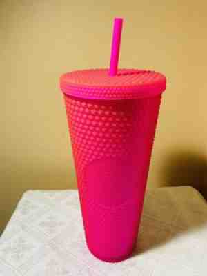 Starbucks Tumbler Pink Matte Diamond Studded Cold Cup - 24oz - Sold on eBay Feb 7, 2023 for $29.00