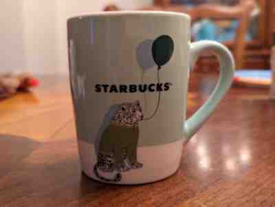 Starbucks 2020 Coffee Mug - Cheetah and Balloons - Green and Ivory 10oz - Sold on eBay Feb 5, 2023 for $7.00
