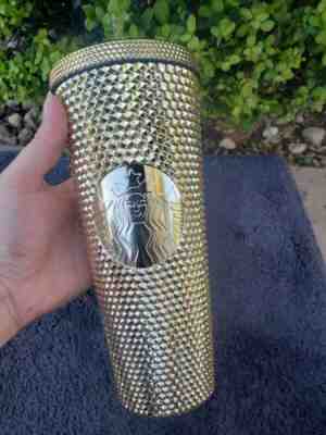 Starbucks Christmas 2022 Gold Bling Venti Studded Tumbler 24oz Cold Cup - Sold on eBay Feb 13, 2023 for $13.99