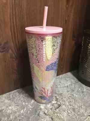 STARBUCKS CORAL REEF BUBBLE COLD CUP TUMBLER 24 Oz PINK GOLD SUMMER 2021 - Sold on eBay Feb 12, 2023 for $5.50