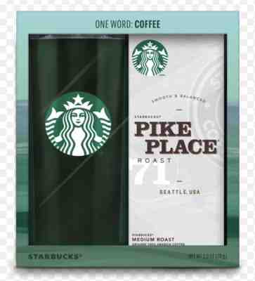 NIB Starbucks Gift Pack - Travel Tumbler (20 Fl Oz) & Pike Place Roast Coffee - Sold on eBay Feb 13, 2023 for $5.00