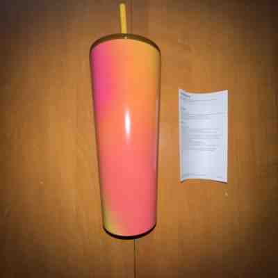 Starbucks 2022 Summer Mango Orange Pink Ombre Stainless Tumbler 24oz Venti Cup - Sold on eBay Feb 11, 2023 for $15.99