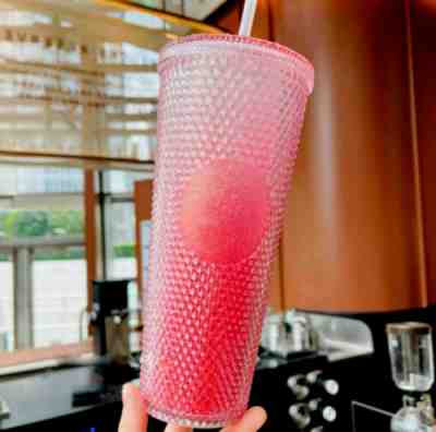 Starbucks China 2022 Summer Gradient Pink Studded 24oz Straw Cold Cup Tumbler - Sold on eBay Feb 9, 2023 for $28.88