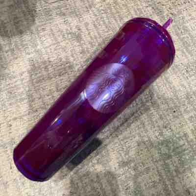 NEW Starbucks Holiday 2021 Plum Magenta Diamond Dome Straw 24 Ounce Tumbler Cup - Sold on eBay Feb 9, 2023 for $10.50