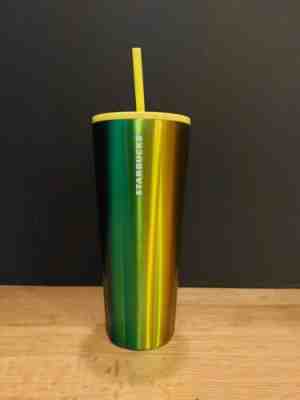 NEW Starbucks 2022 Green Yellow Paint Splatter Lid Venti 24oz Steel Tumbler - Sold on eBay Feb 10, 2023 for $9.99