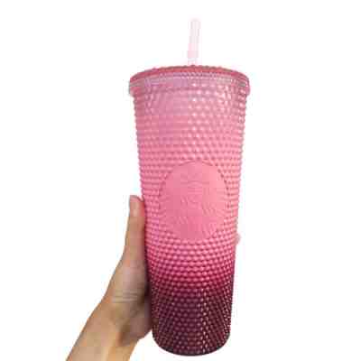 Gradient Pink- 2022 Starbucks 24oz Cold Drink Cup Diamond Studded Tumbler Gift - Sold on eBay Feb 11, 2023 for $35.05