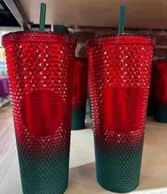 Starbucks Christmas 2022 Red+Green Bling Venti Studded Tumbler 24oz Cold Cup - Sold on eBay Feb 12, 2023 for $16.50