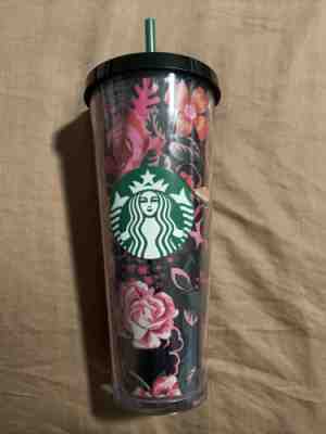 HTF Midnight Floral Bando Starbucks Tumbler/Acrylic Cup - Sold on eBay Feb 13, 2023 for $110.00