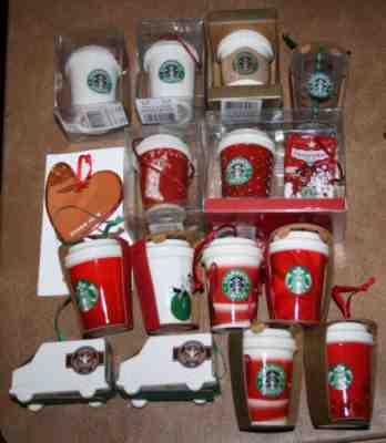 Great Deal - 16 Starbucks Christmas Holiday Ornaments - New - Sold on eBay Jan 15, 2023 for $99.99
