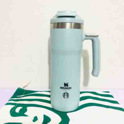 Starbucks STANLEY Stainless Tumbler 20 oz.Ash Blue Lock Lid - Sold on eBay Jan 9, 2023 for $87.00