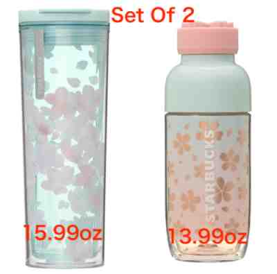 Starbucks JAPAN Tumbler SAKURA 2021 Silicone Lid Shiny Flowers Blue Breath Set 2 - Sold on eBay Jan 7, 2023 for $94.99