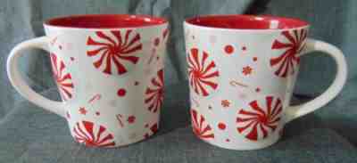Starbucks Coffee 2007 Holiday peppermint red white stripe candy 16oz mugs - Sold on eBay Jan 29, 2023 for $100.00